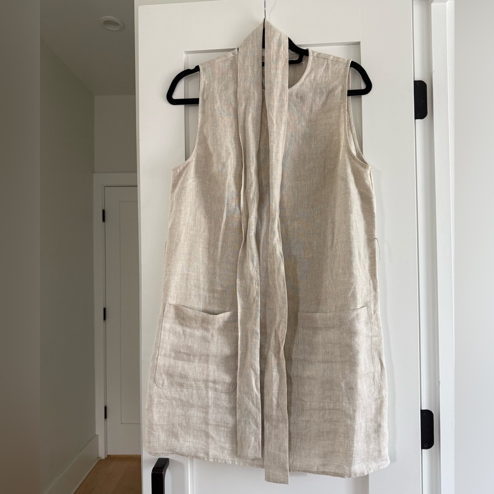 Reformation Beige Tie-Waist Mini Dress - Picture 3 of 9